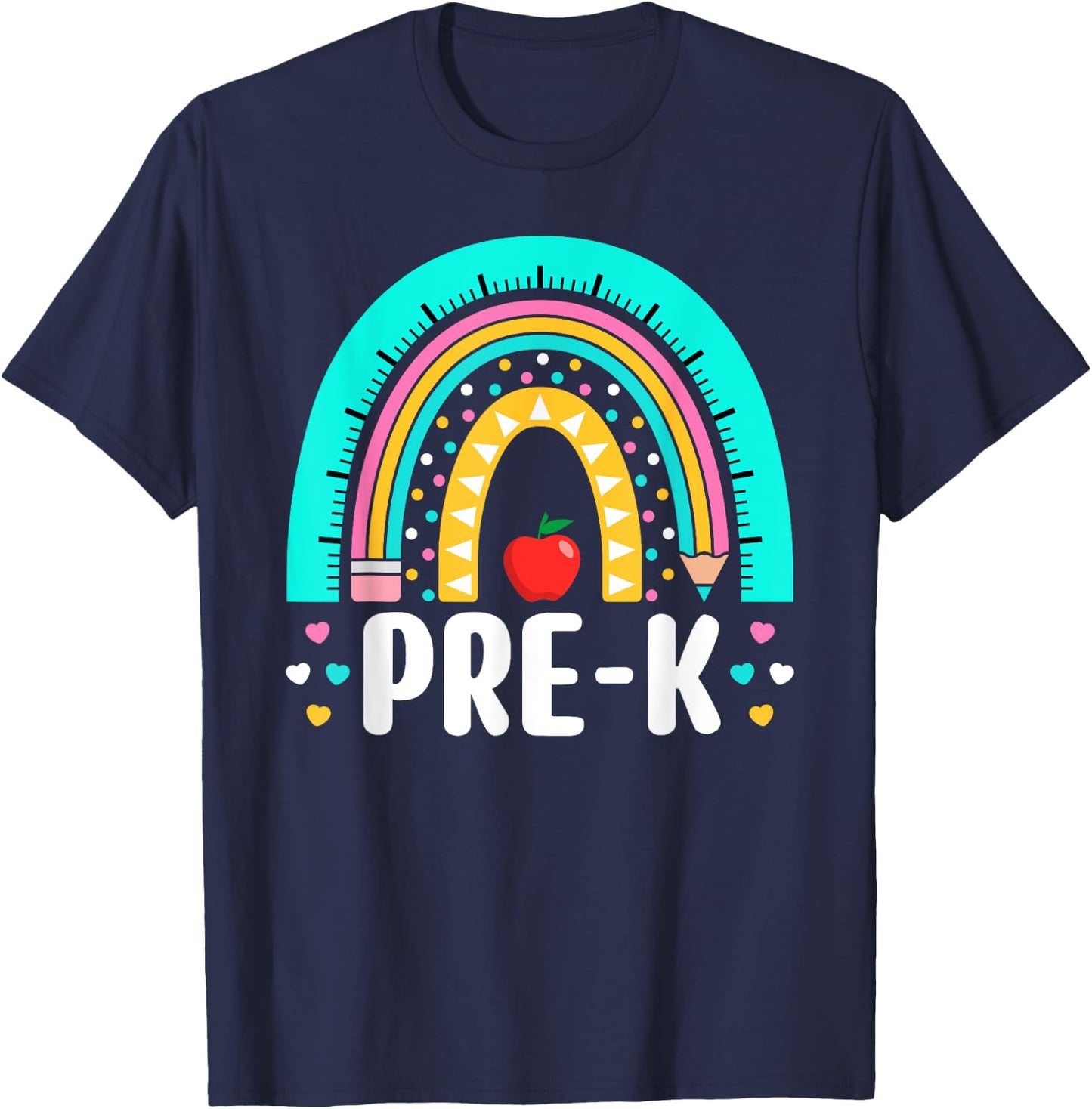 Pre-K Rainbow Teacher Team Pre-K Squad Toddler Girl Boy T-Shirt - T-Shirt | Navy