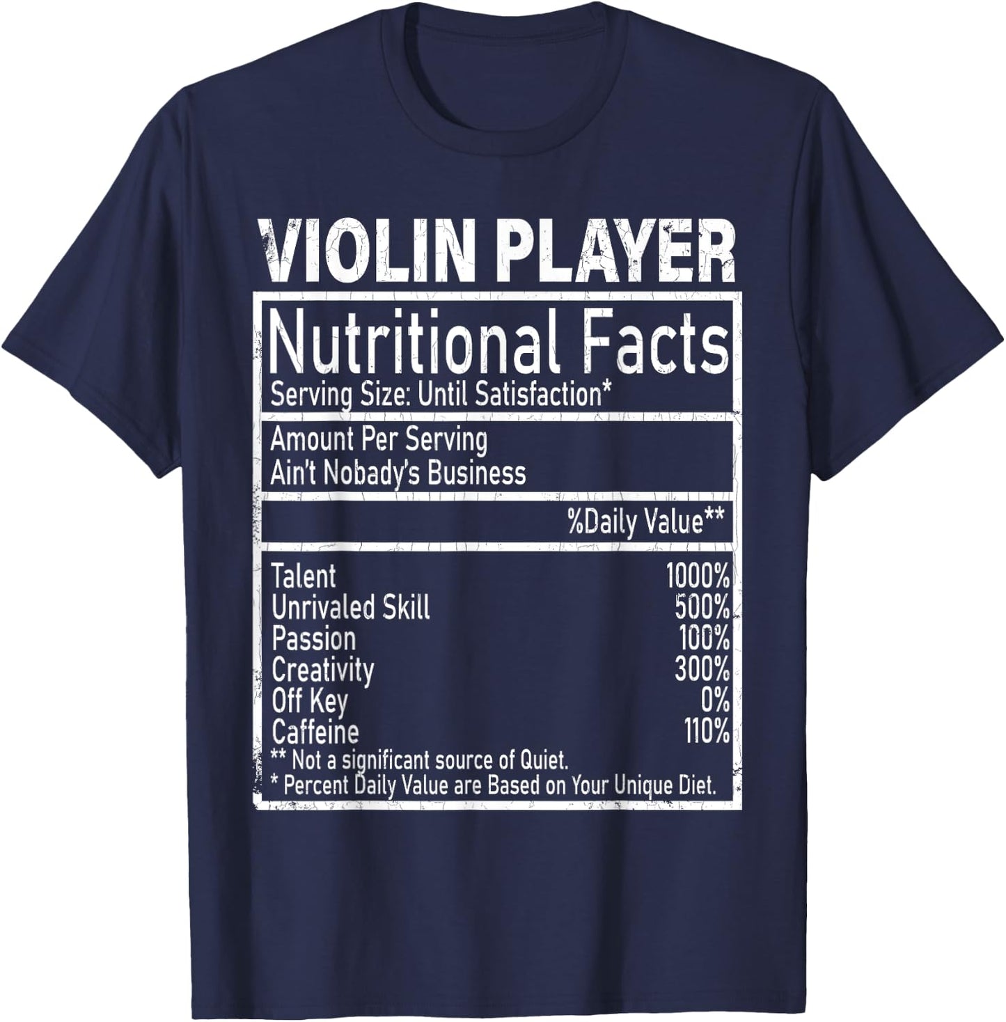 Violin Player Facts Funny Violinist Music Player Graphic T-Shirt - T-Shirt | Navy