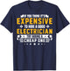 Humorous Electrician Pun Funny Electrician Technician T-Shirt - T-Shirt | Navy