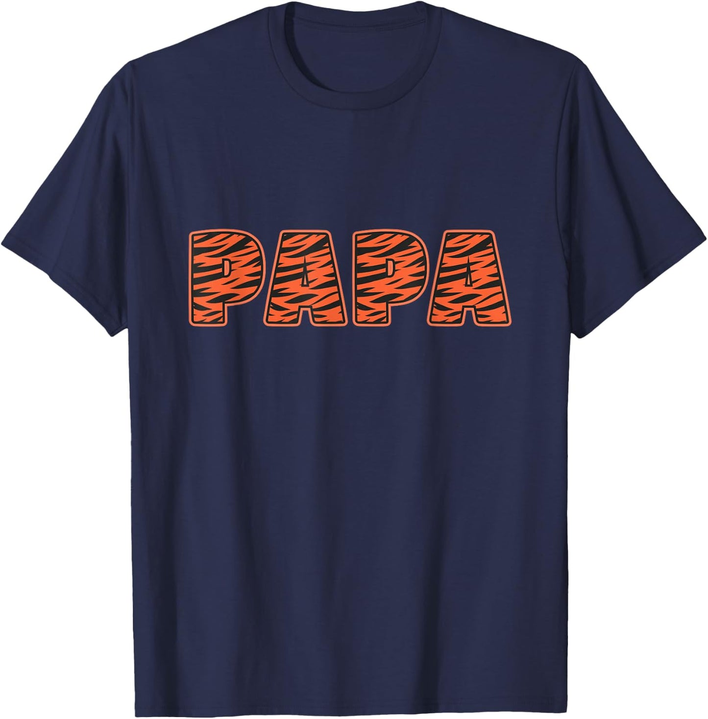 Dad Papa Tiger Pattern T-Shirt - T-Shirt | Navy