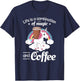 Coffee Unicorn Magic T-Shirt - T-Shirt | Navy