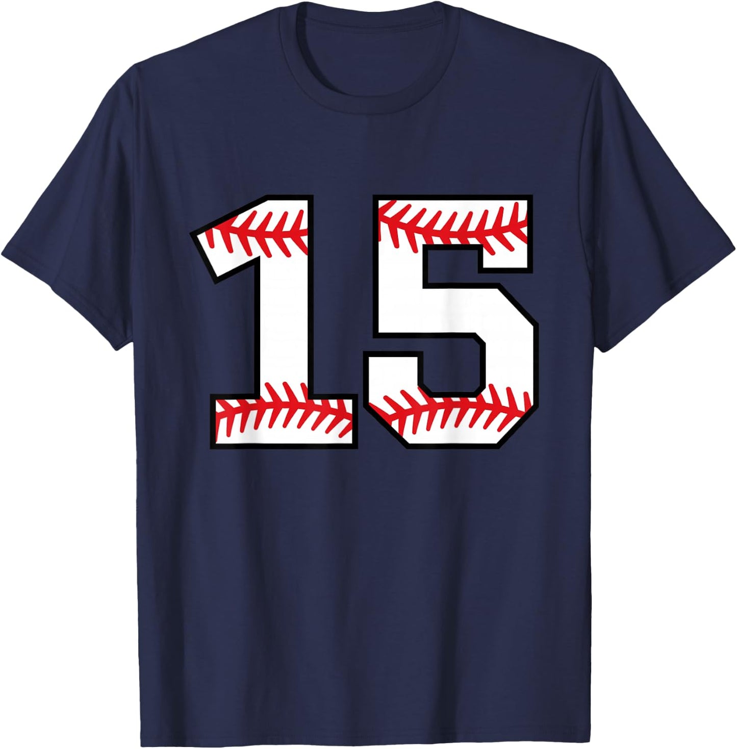 Baseball Number #15 T-Shirt - T-Shirt | Navy