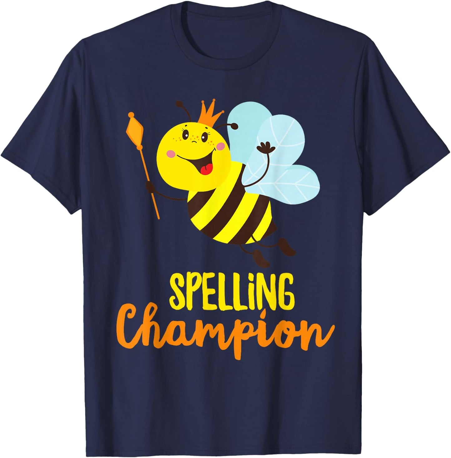 Spelling Champion Cute Bee Winner of Spelling Contest T-Shirt - T-Shirt | Navy
