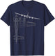B-17 Flying Fortress WWII Bomber Line Art T-Shirt - T-Shirt | Navy