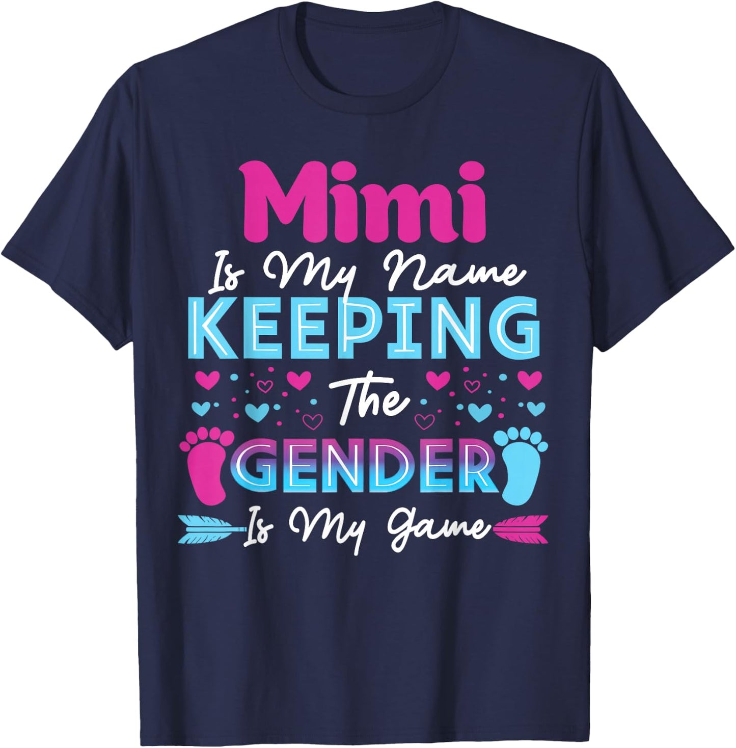 Keeper of The Gender Mimi Baby Shower Gender Reveal T-Shirt - T-Shirt | Navy