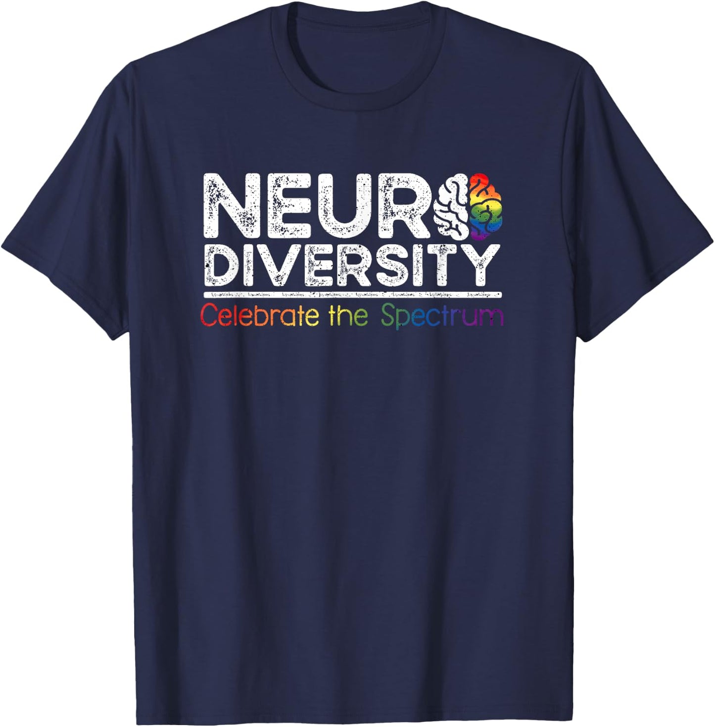 Neurodiversity Celebrate Mental Health ADHD Autism Awareness T-Shirt - T-Shirt | Navy