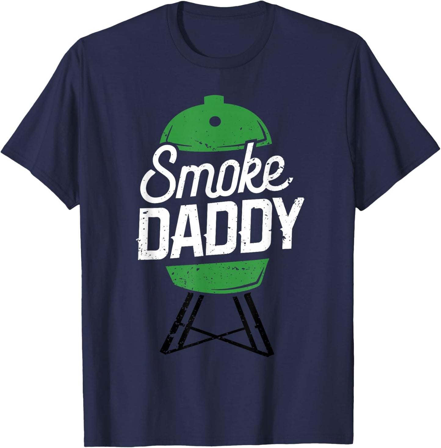 Smoke Daddy Green Egg Pitmaster Dad BBQ Grill T-Shirt - T-Shirt | Navy