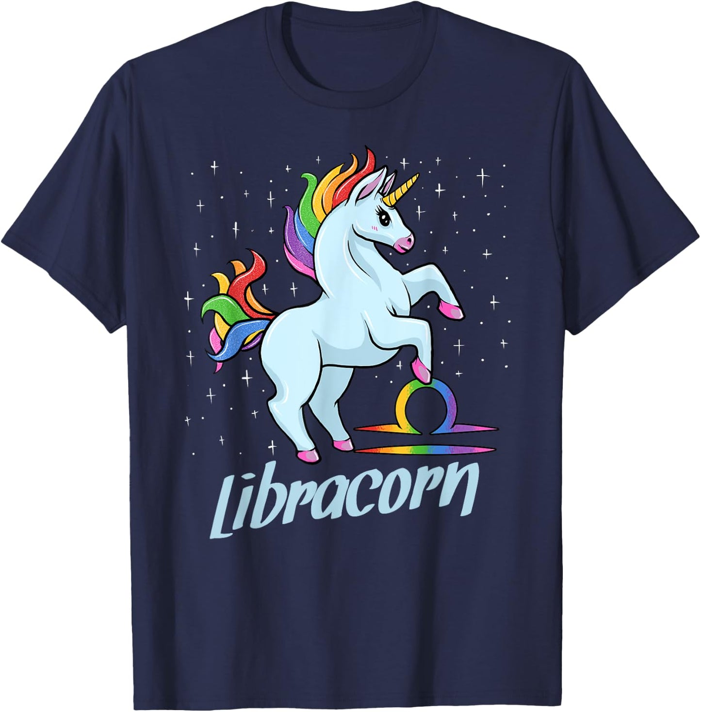 Libracorn The Libra Unicorn Zodiac Sign T-Shirt - T-Shirt | Navy