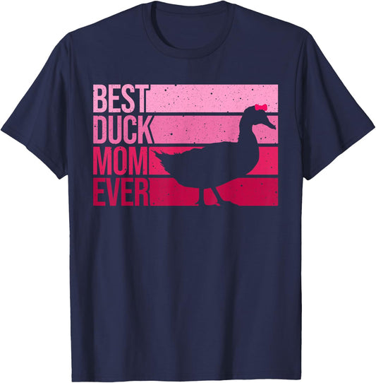 Funny Duck Mom Art Girls Mother's Day Duck Lovers T-Shirt - T-Shirt | Navy