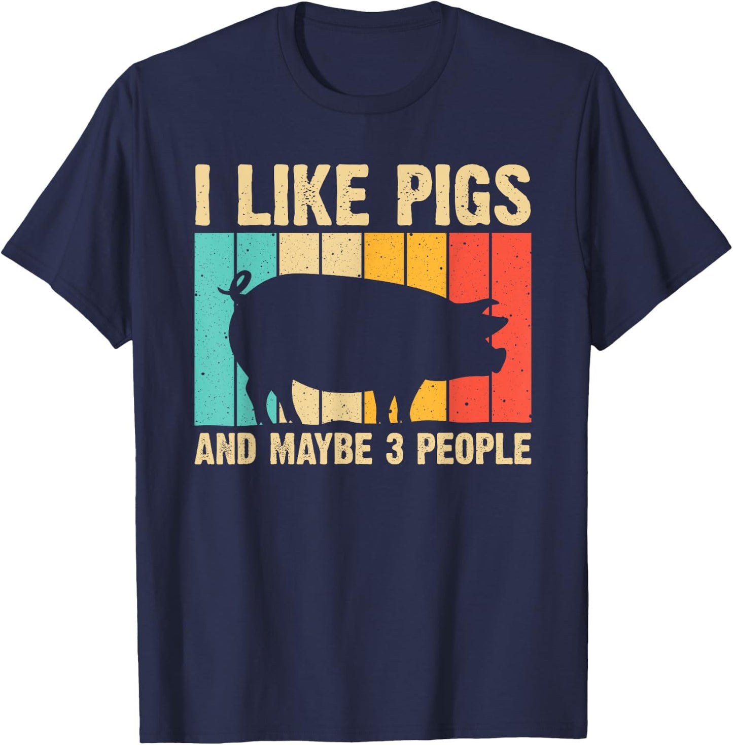 Funny Pig Women Farm Animal Swine Vintage Pig Lovers T-Shirt - T-Shirt | Navy