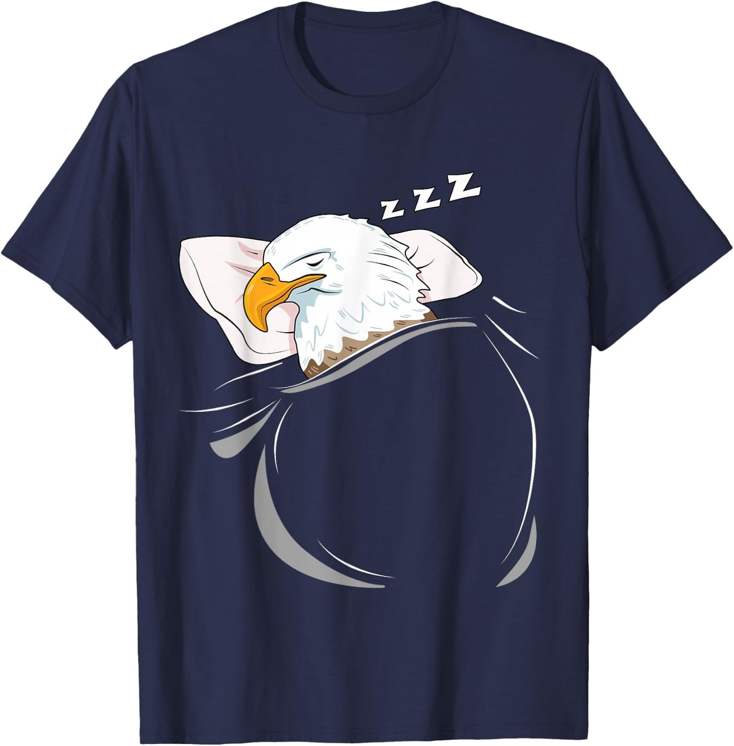 Bald Sea Eagle Sleeping Pyjamas Top Gift Eagle T-Shirt - T-Shirt | Navy