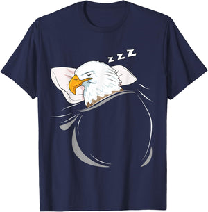 Bald Sea Eagle Sleeping Pyjamas Top Gift Eagle T-Shirt - T-Shirt | Navy