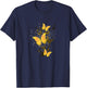 Golden Butterfly Glitters Flying Insect Animal Girls Gift T-Shirt - T-Shirt | Navy