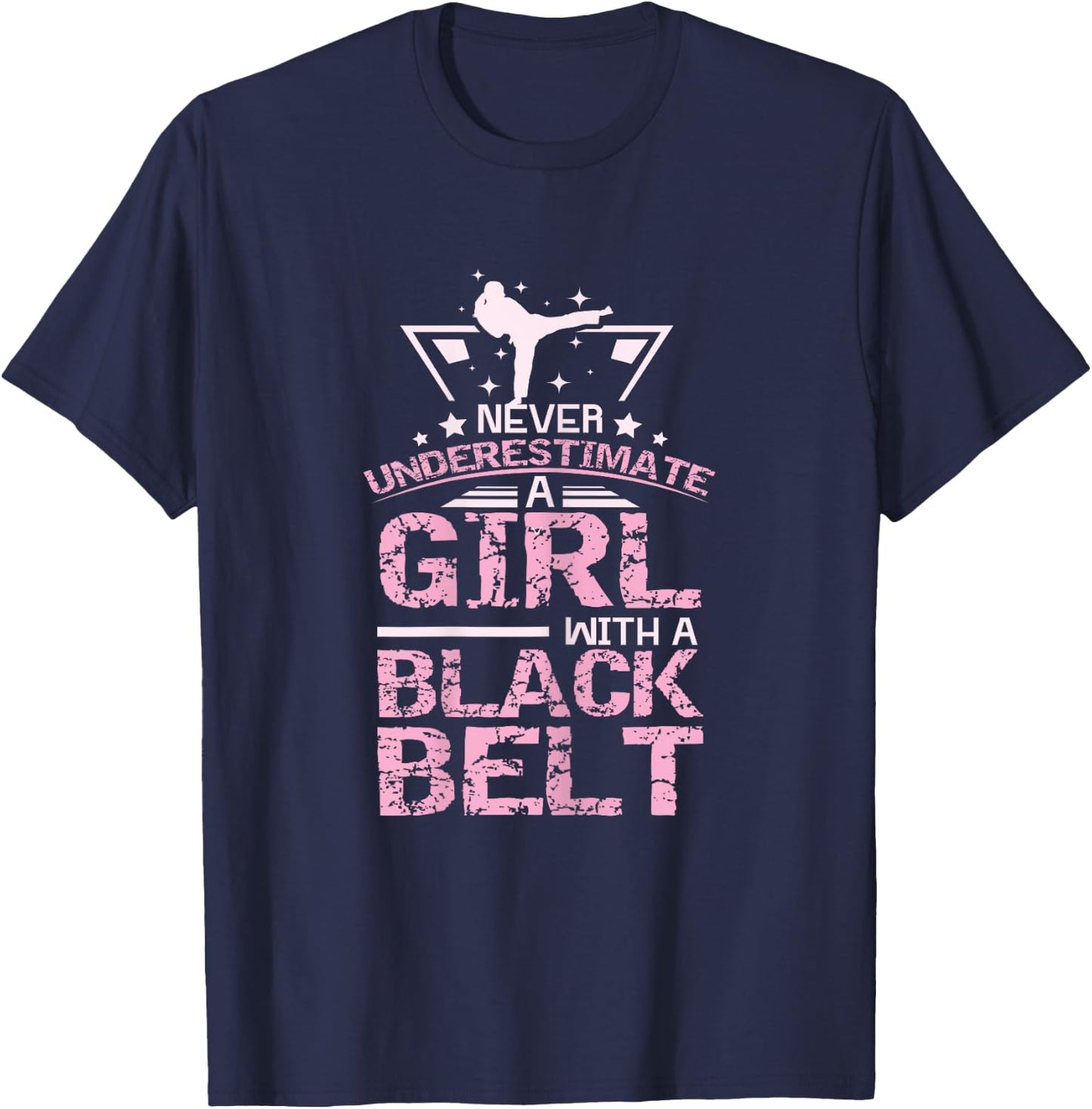 Black Belt Karate Taekwondo Girl T-Shirt - T-Shirt | Navy
