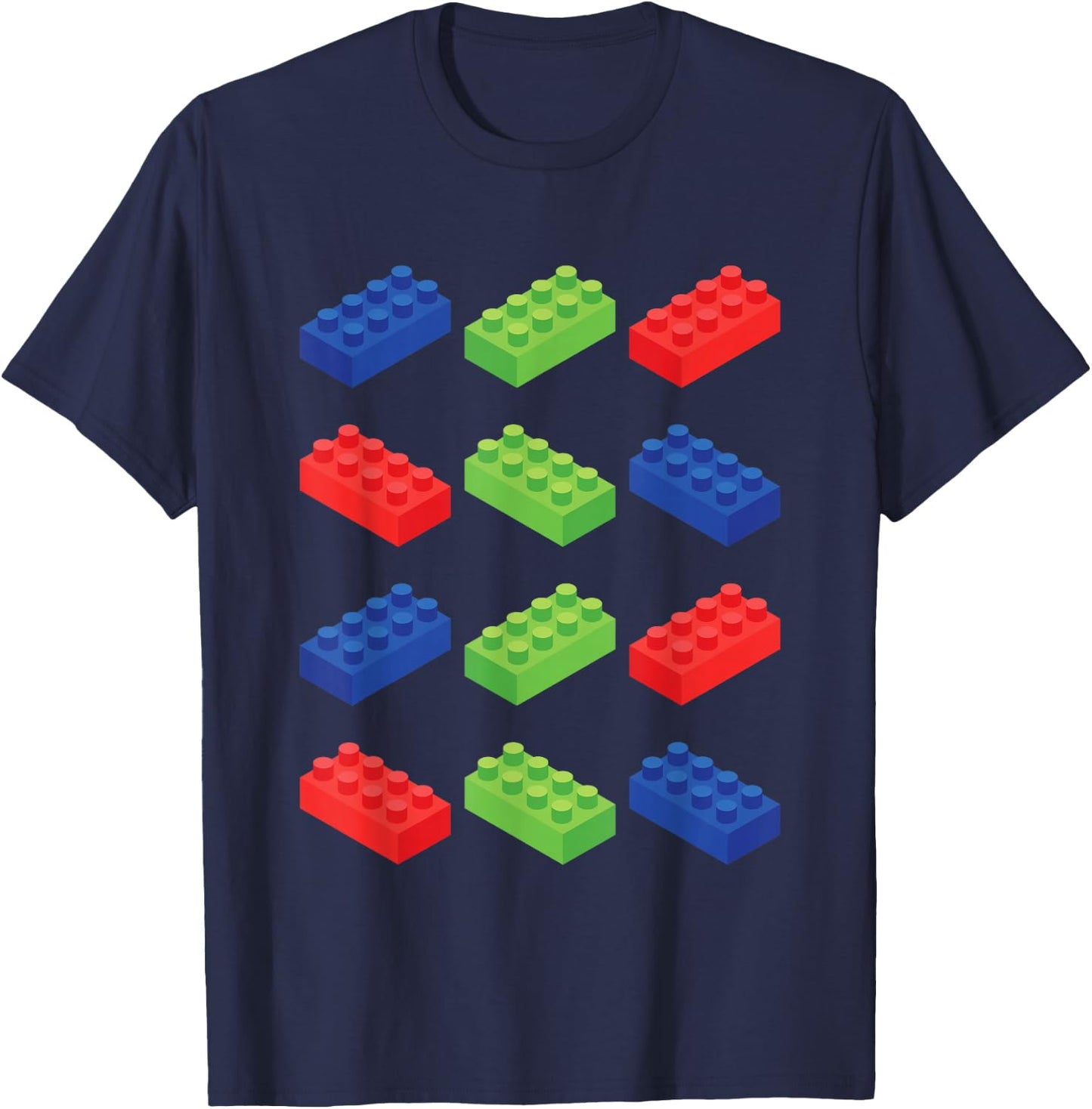Building Blocks Bricks Master Builder Bricklayer Engineer T-Shirt - T-Shirt | Navy