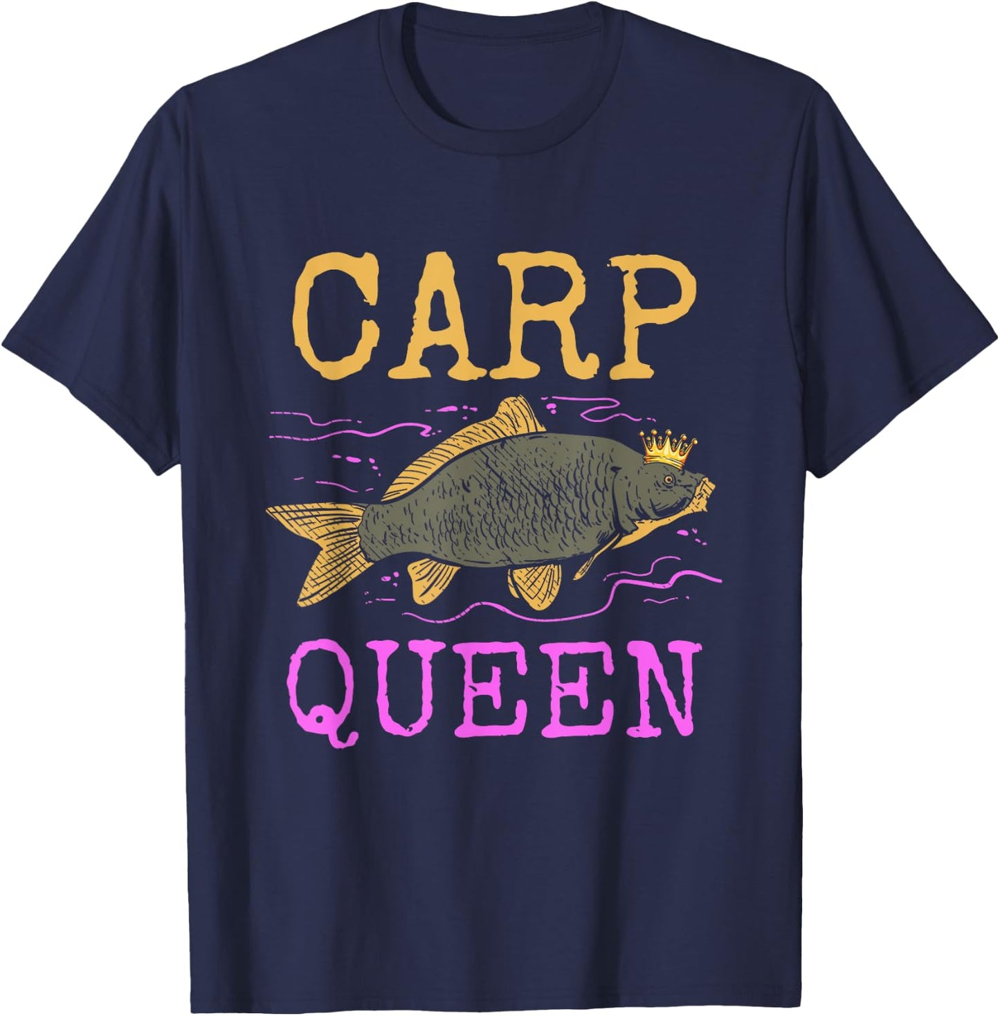 Carp Queen - Carps Fishing Angler Sportfishing Angling T-Shirt - T-Shirt | Navy
