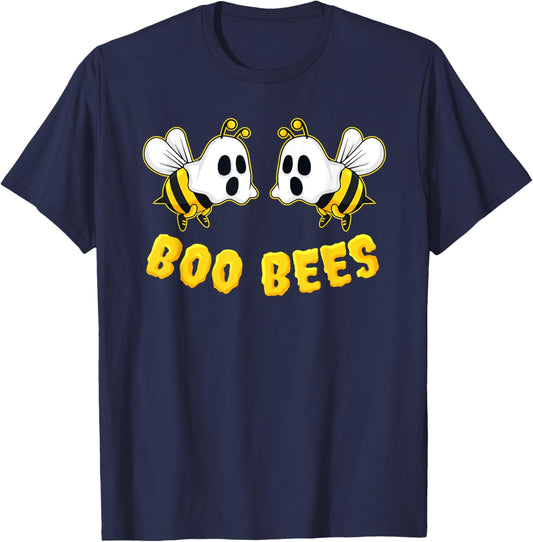 Halloween Boo Bees Matching Couples Funny T-Shirt - T-Shirt | Navy