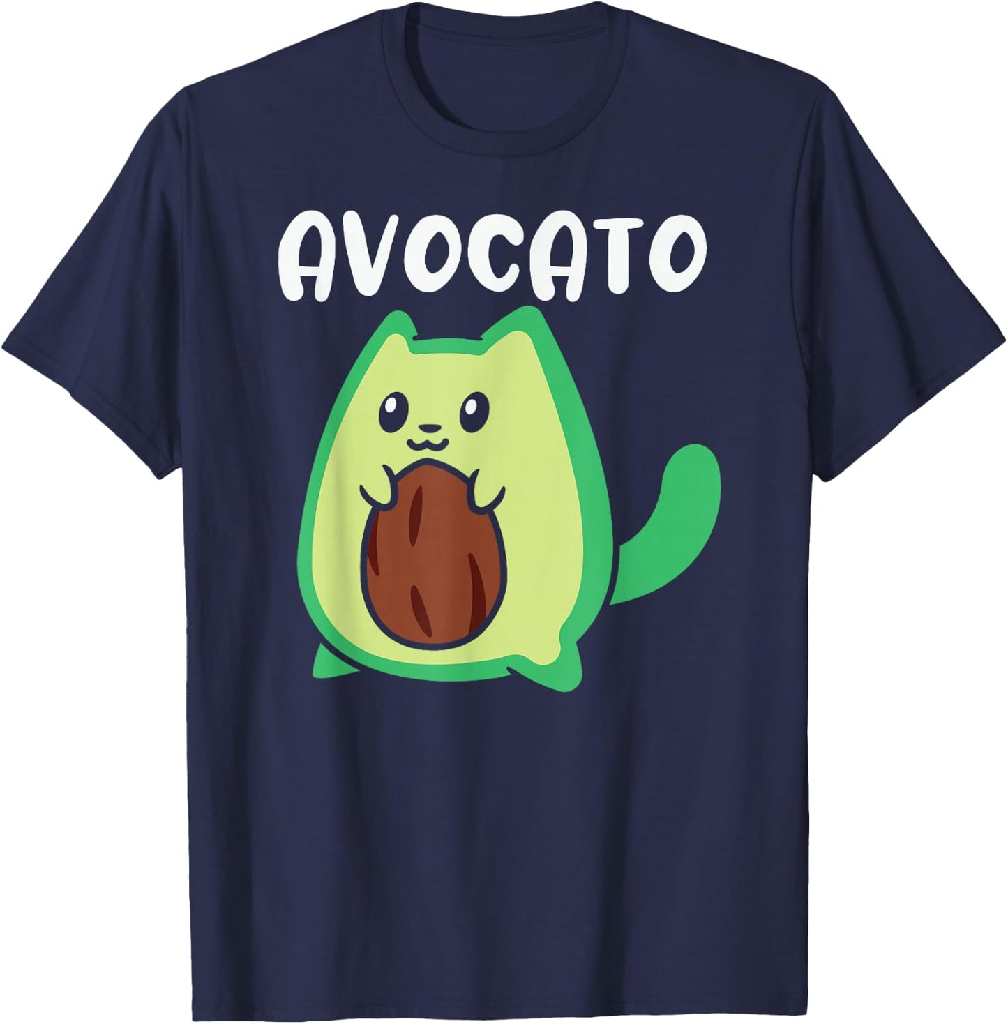 Avocato Funny Cat Lovers Avocado Novelty T-Shirt - T-Shirt | Navy