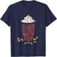 Coffee Bean Funky Whipped Cream Iced Coffee Lover Coffee Cup T-Shirt - T-Shirt | Navy