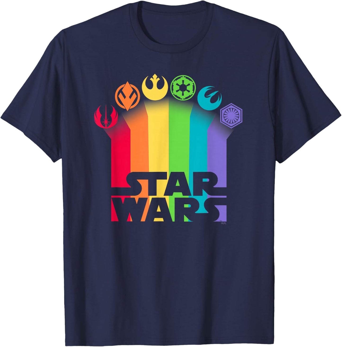 Star Wars Logo with Pride Icons T-Shirt - T-Shirt | Navy