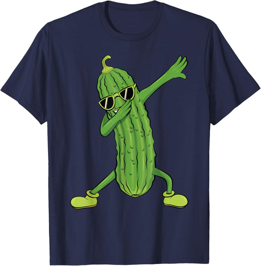 Dabbing Pickle Dancing Cucumber Lover Funny Gifts T-Shirt - T-Shirt | Navy