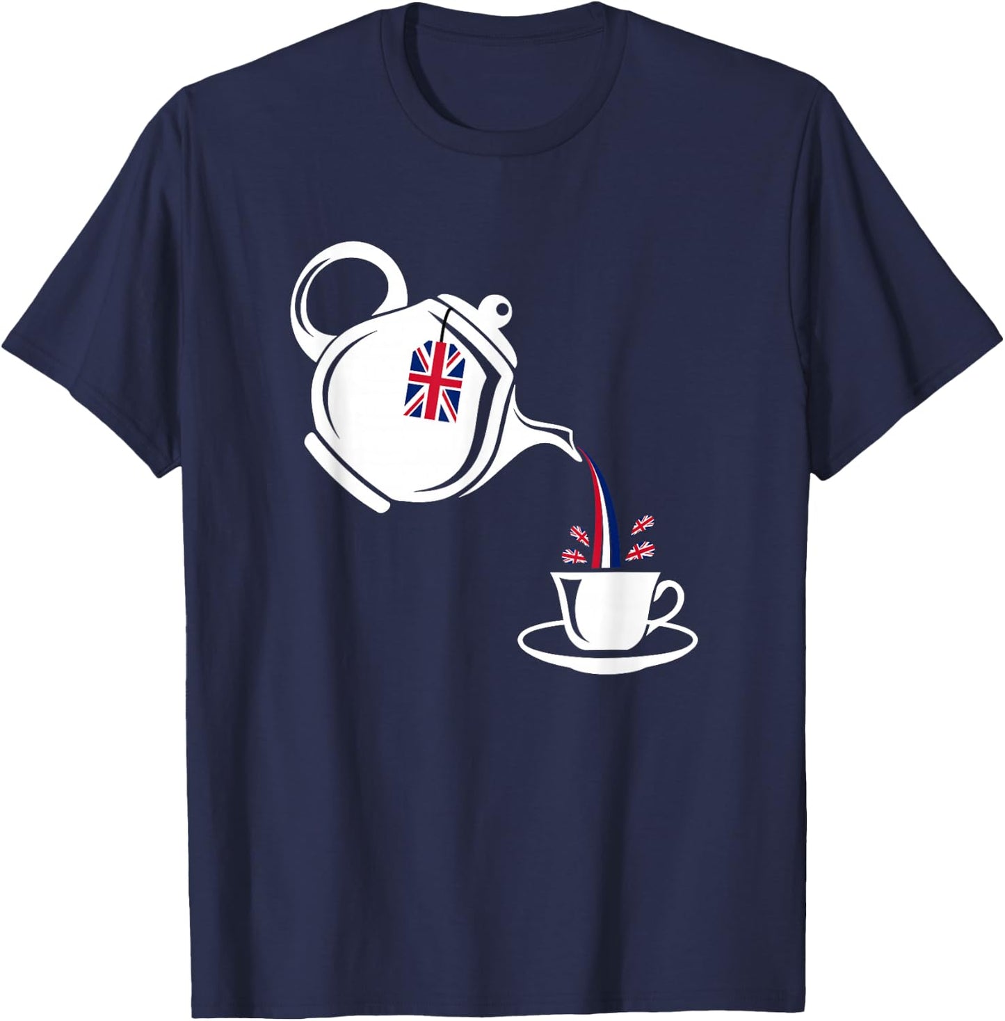 Time For Tea England - English Novelty Souvenir Memorabilia T-Shirt - T-Shirt | Navy