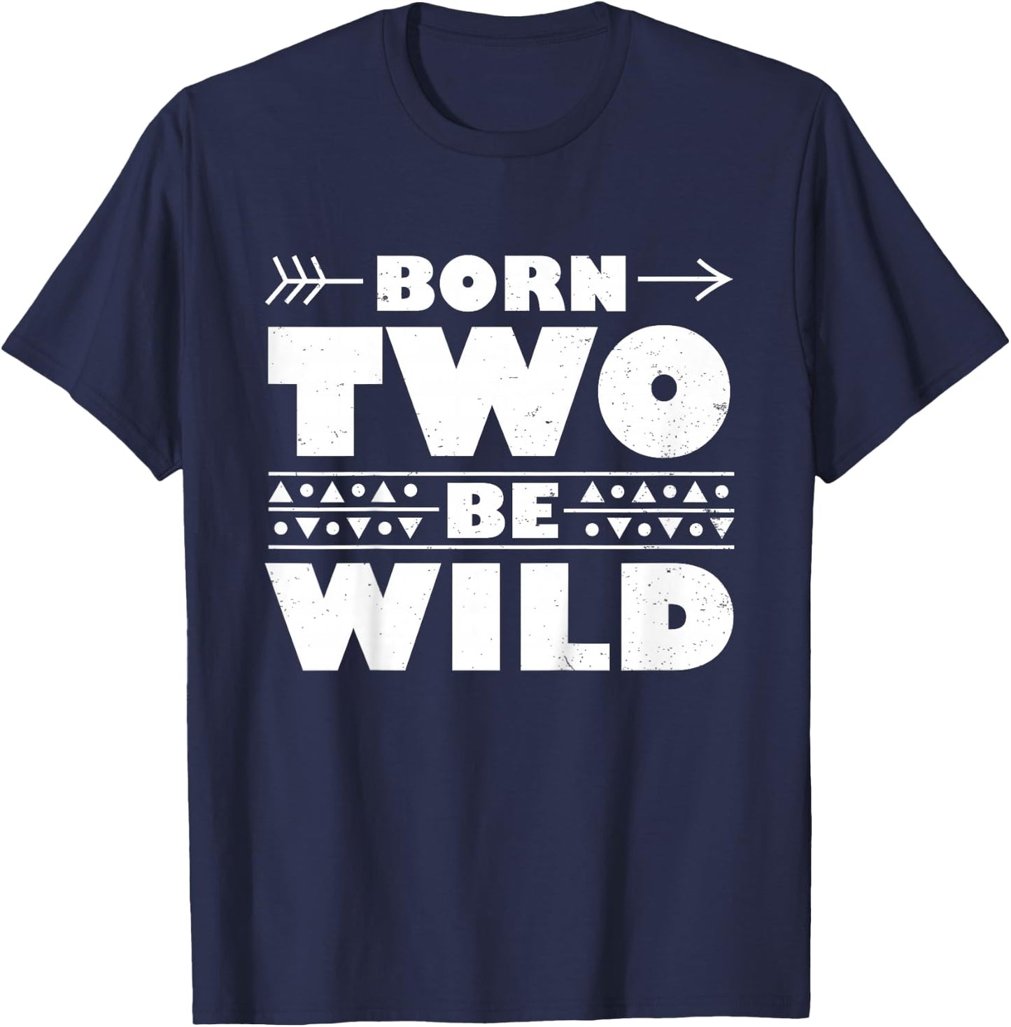 Born Two Be Wild Toddler Girl Birthday Shirt 2 Year Kid Gift T-Shirt - T-Shirt | Navy