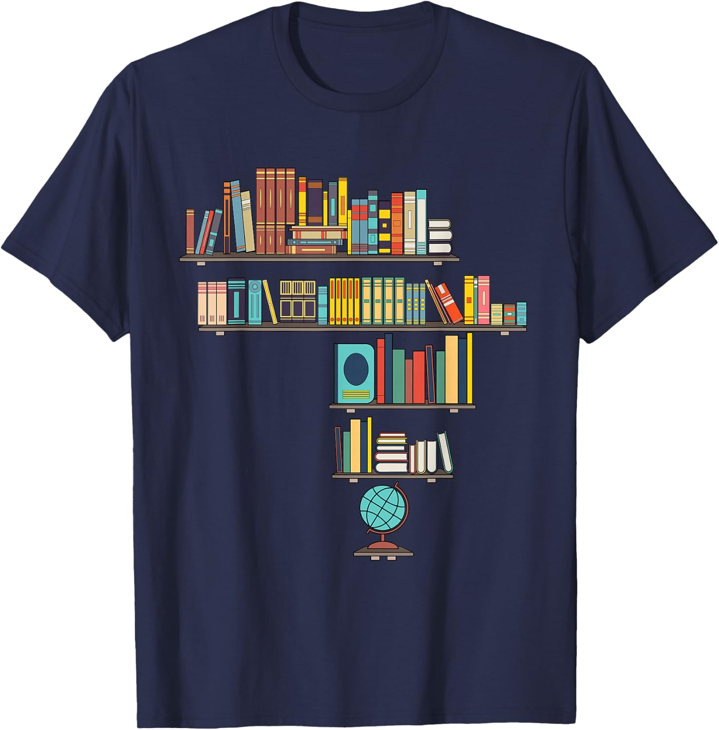 Cool African Map Art Women African Library Reader T-Shirt - T-Shirt | Navy