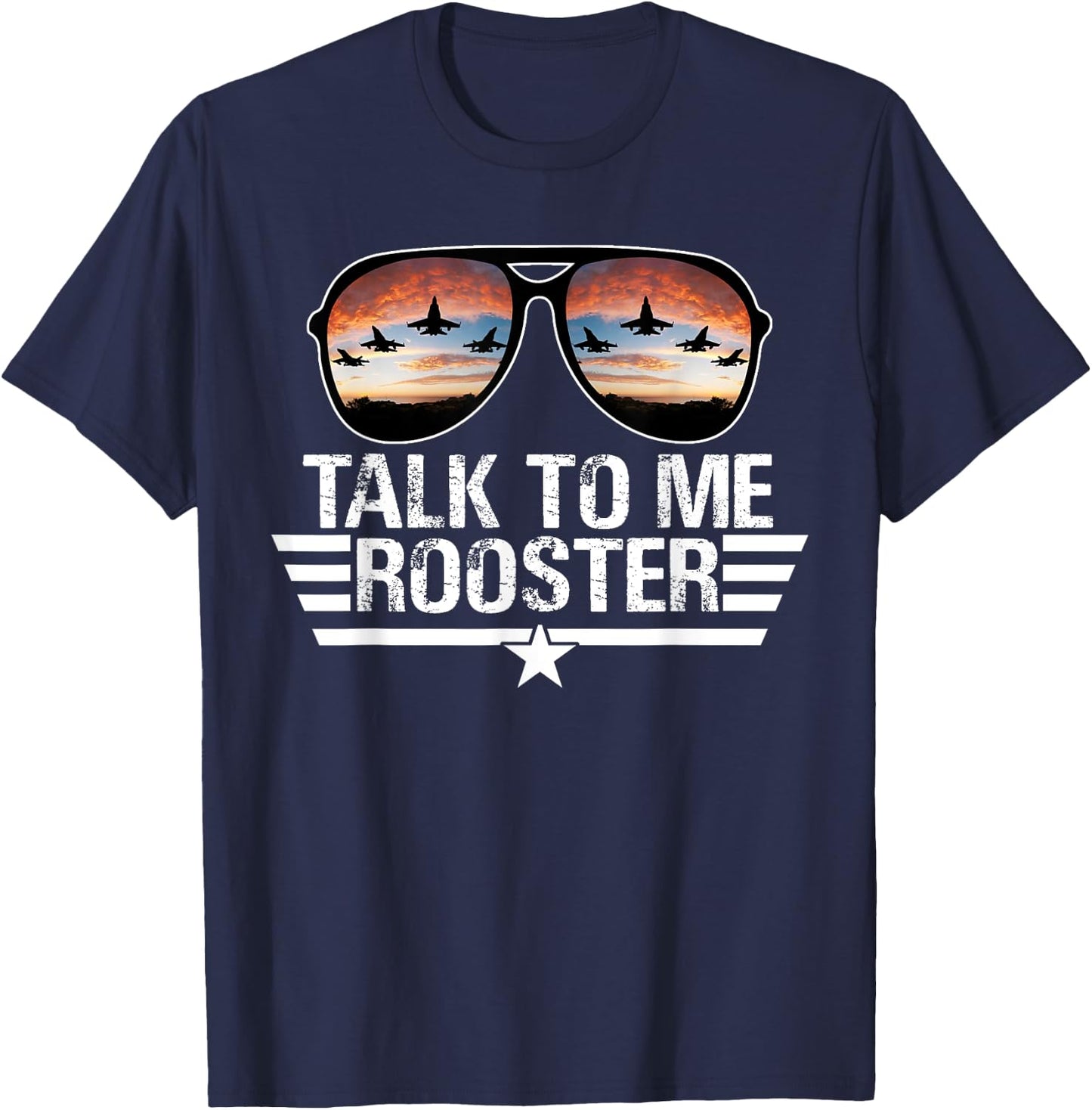 Talk To Me Rooster , Black T-Shirt - T-Shirt | Navy