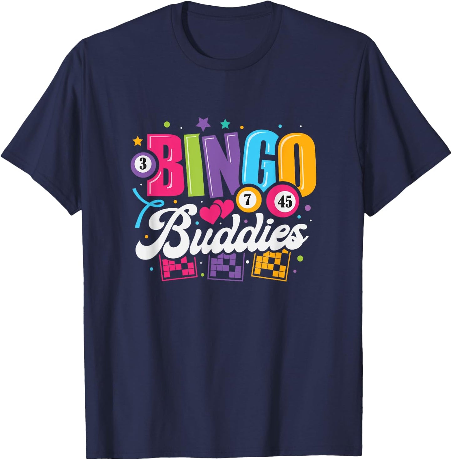 Bingo Buddies Shirt Lucky Game Players Funny Men Women Kids T-Shirt - T-Shirt | Navy