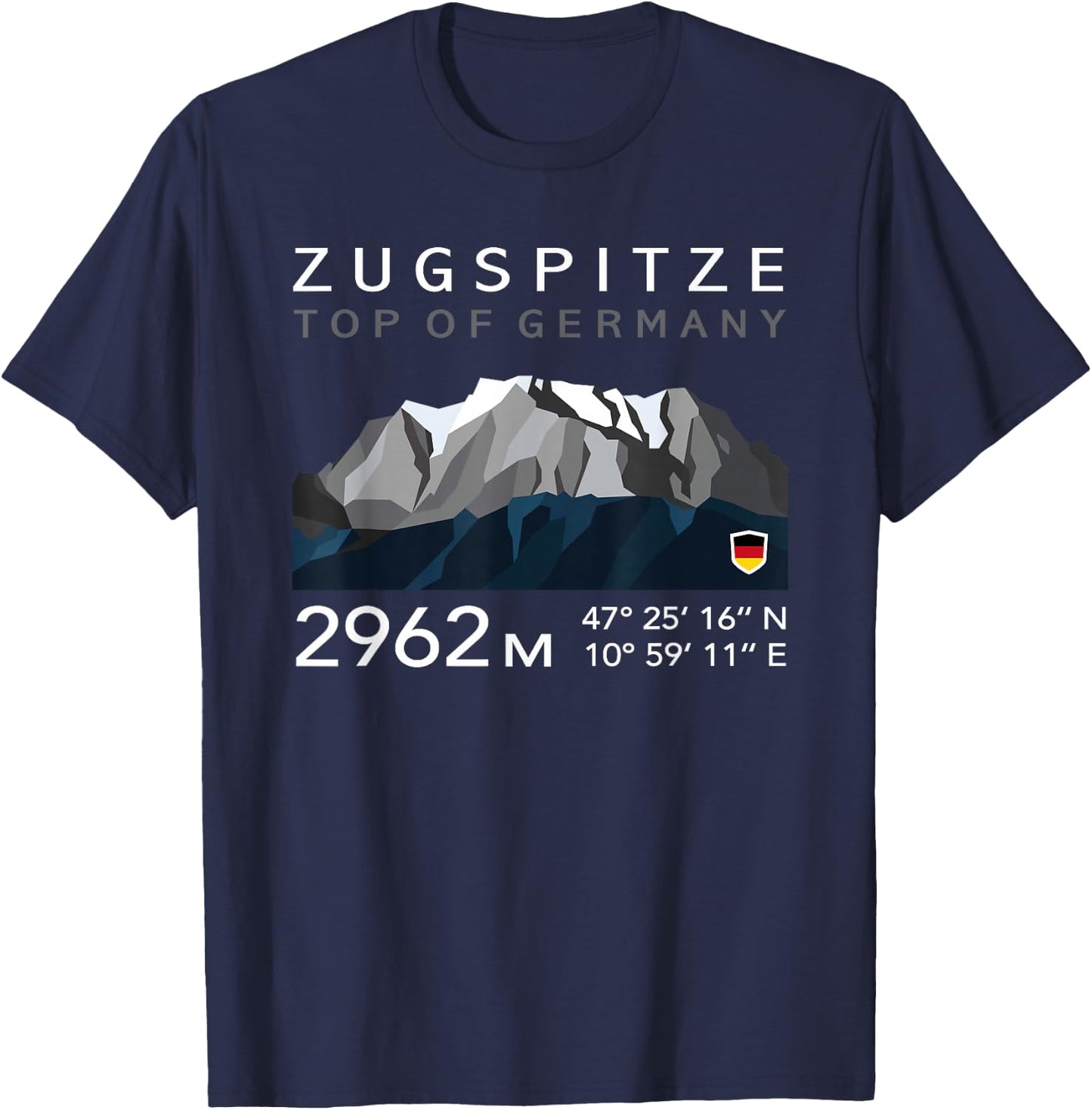 Germany Bavaria Zugspitze German Mountain Summit Souvenir T-Shirt - T-Shirt | Navy