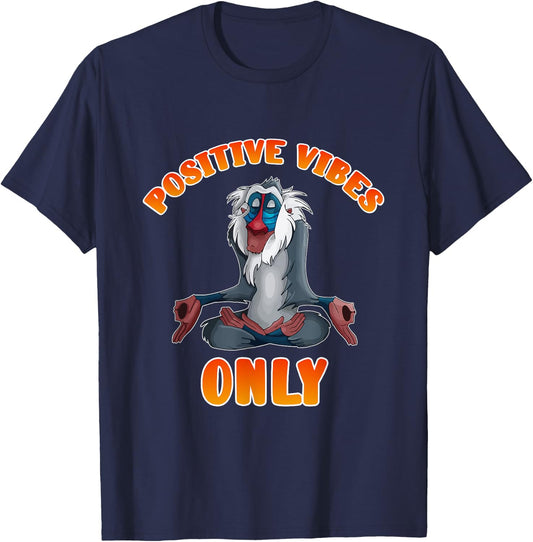 Positive Vibes Monkey Namaste Meditation Zen T-Shirt - T-Shirt | Navy