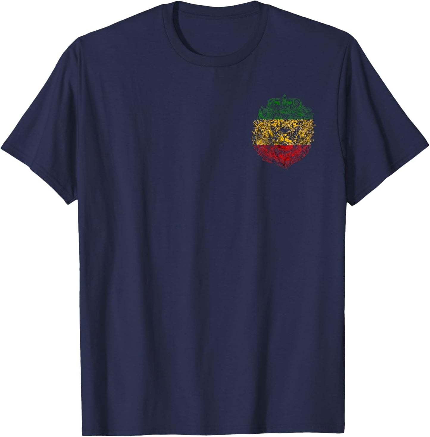 Rastafari Lion Reggae Jamaica Reggaeton Reggae Music Hippie T-Shirt - T-Shirt | Navy