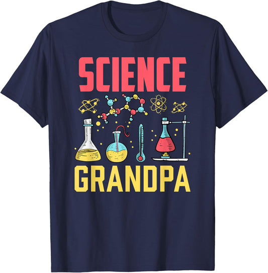 Science Grandpa Scientist Research Job Researcher Granddad T-Shirt - T-Shirt | Navy