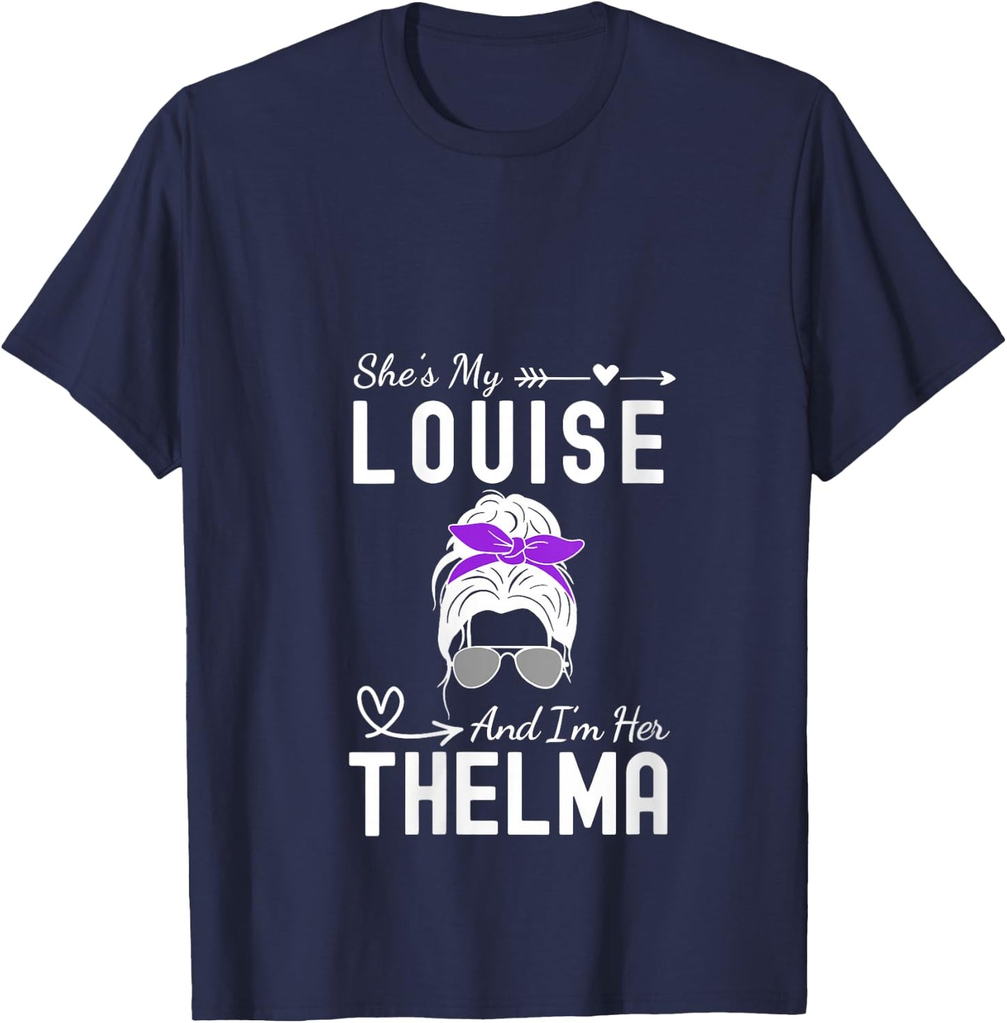 Every Thelma Needs A Louise Retro Women Best Friends V-Neck T-Shirt - T-Shirt | Navy