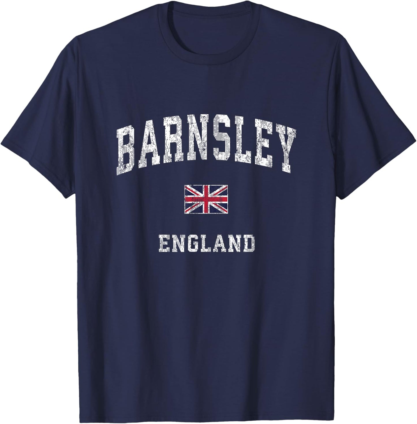 Barnsley England Vintage Athletic Sports Design T-Shirt - T-Shirt | Navy