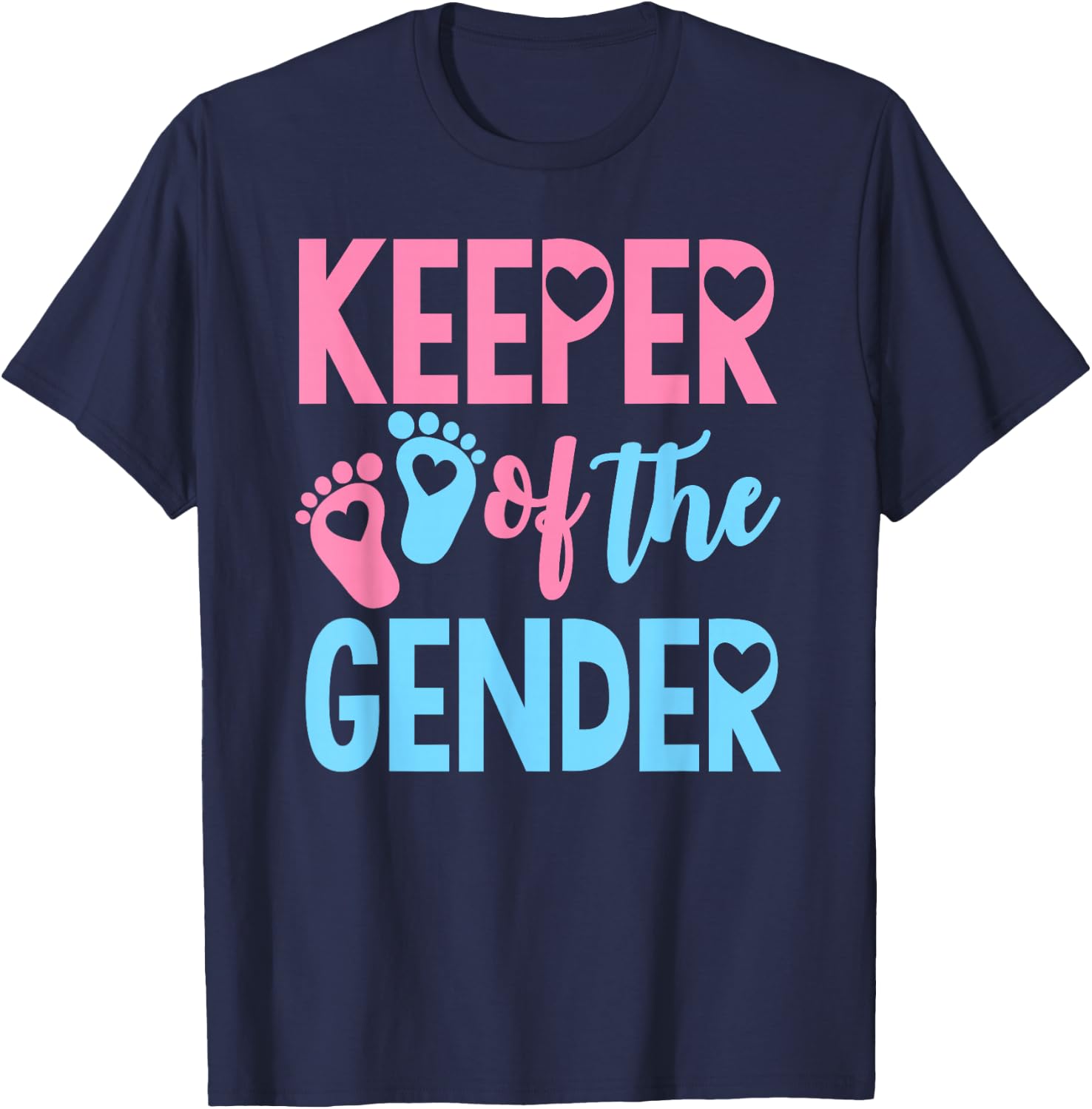 Gender Reveal Keeper of the Gender Pregnancy Announcement T-Shirt - T-Shirt | Navy