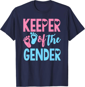 Gender Reveal Keeper of the Gender Pregnancy Announcement T-Shirt - T-Shirt | Navy