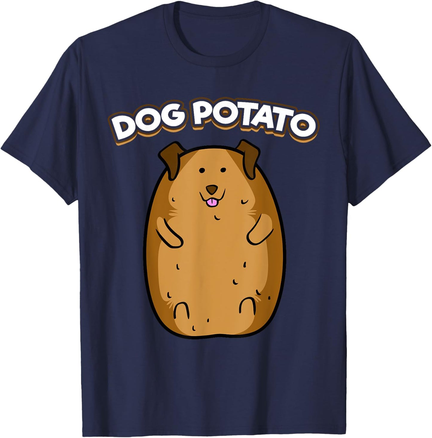 Dog Potato Funny Cute Fat Potato Canine Animal Women Girls Kids T-Shirt - T-Shirt | Navy