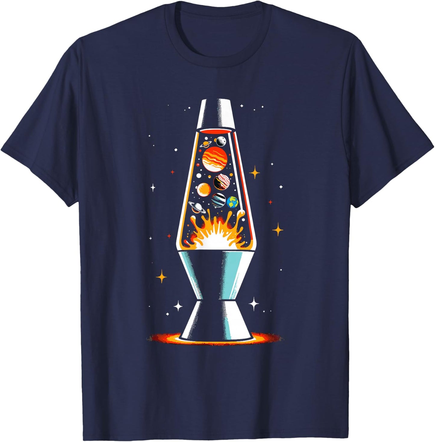 Planets Lava Lamp Science Gifts Men Kids Women Funny Space T-Shirt - T-Shirt | Navy