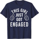 Funny Just Engaged Shirt for Engagement Gift T-Shirt - T-Shirt | Navy