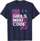 Girl Who Code Programmer Coder T-Shirt - T-Shirt | Navy