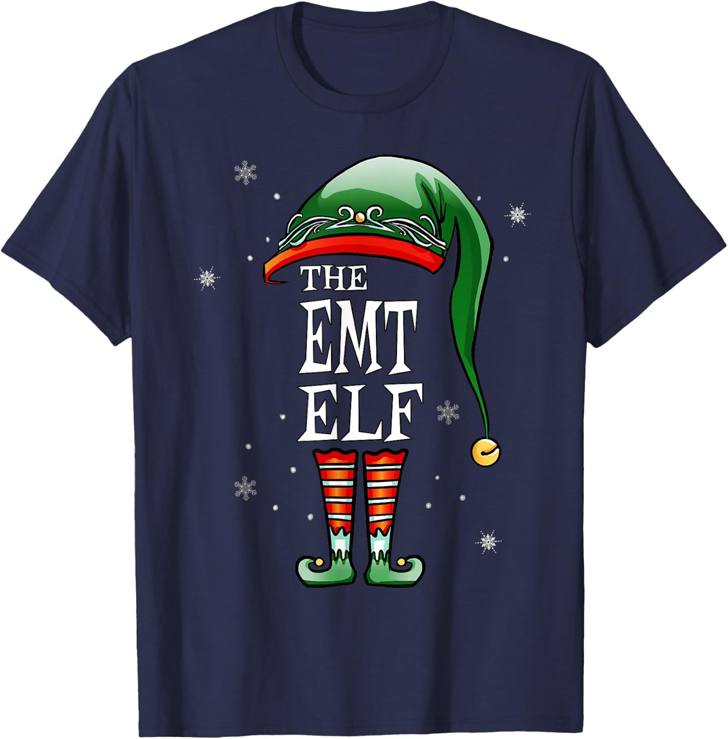 Matching Family Funny The Emt Elf Christmas T-Shirt - T-Shirt | Navy