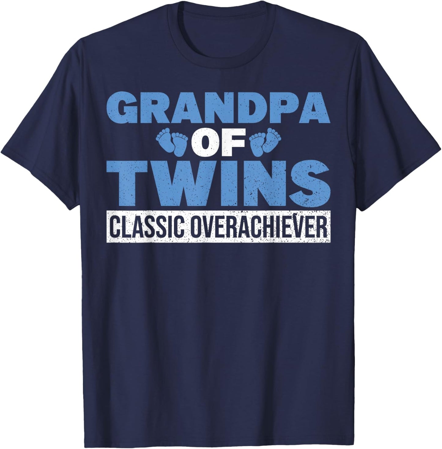 Grandpa Of Twins Classic First Time Grandpa Of Twins T-Shirt - T-Shirt | Navy