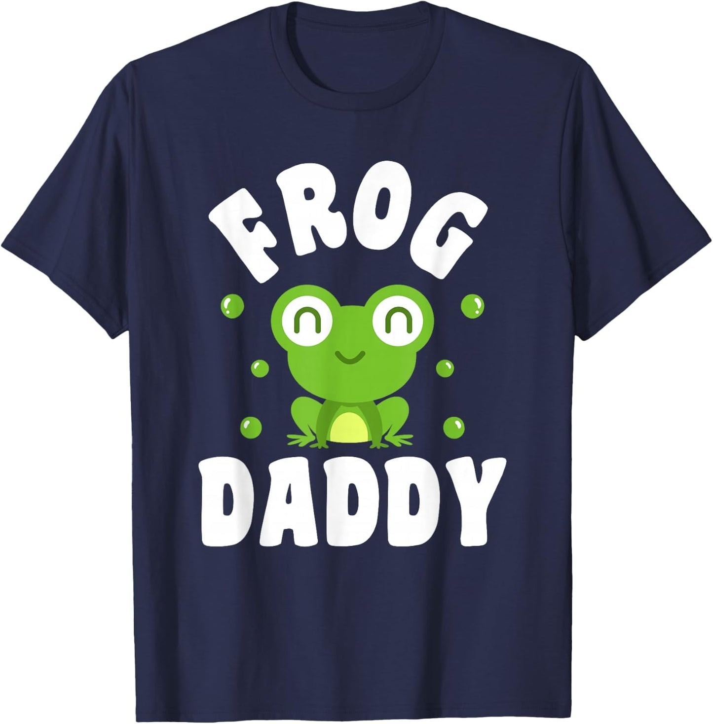 Cute Frog Daddy Cartoon Design T-Shirt - T-Shirt | Navy