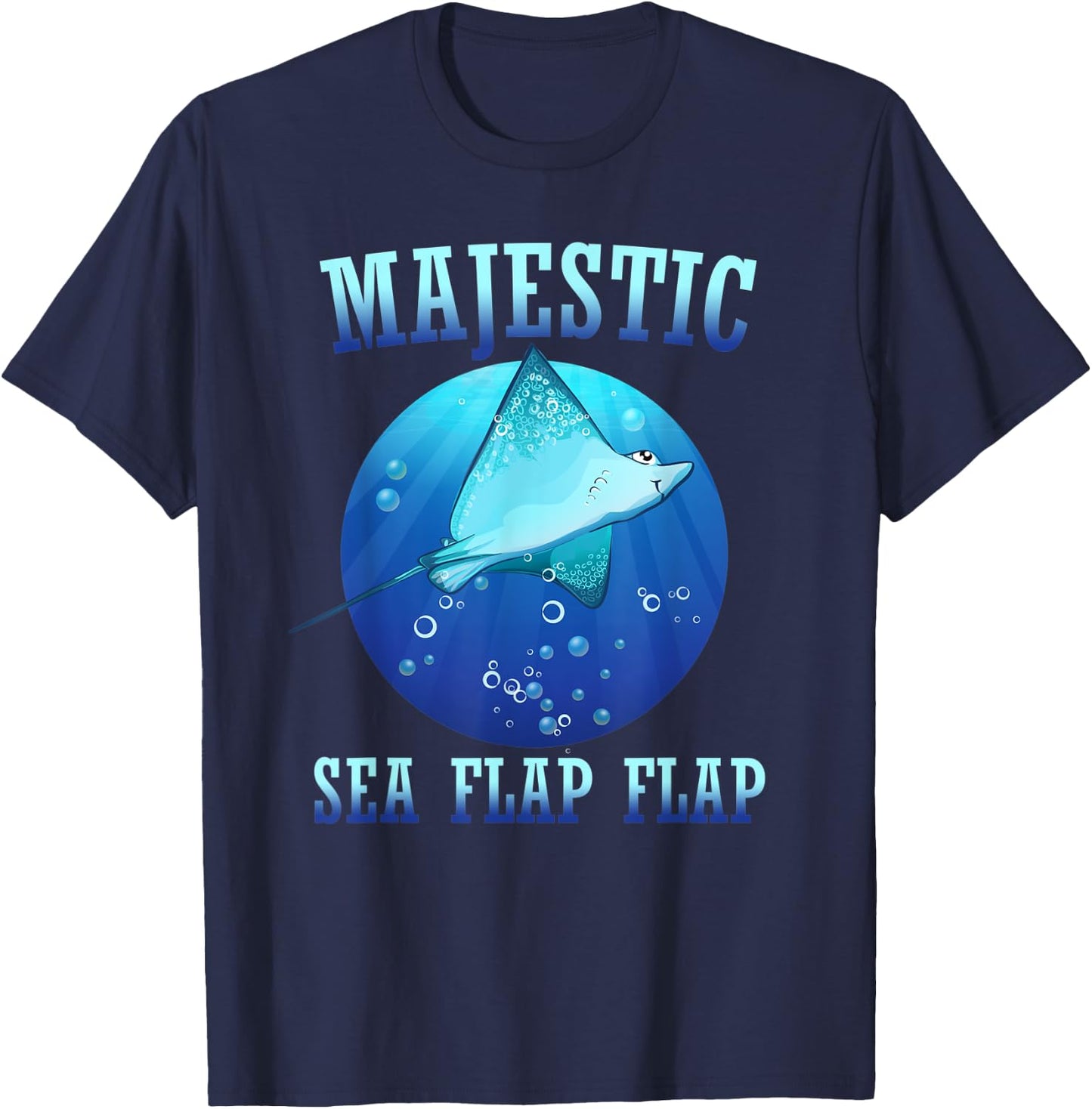 Majestic Sea Flap Flap Stingray T-Shirt - T-Shirt | Navy