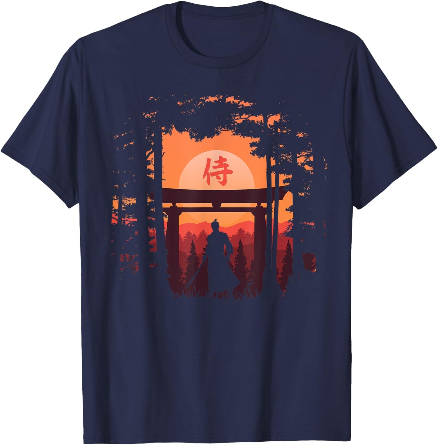 Japanese Samurai Warrior Japanese Swordmen T-Shirt - T-Shirt | Navy