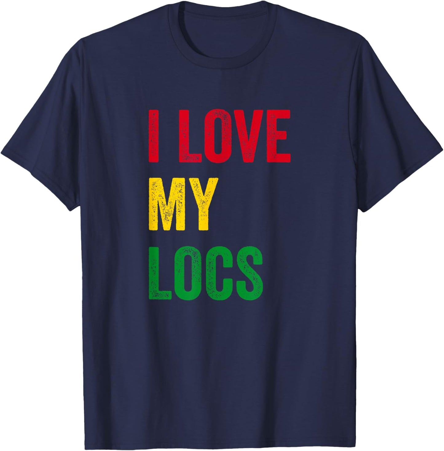 I Love My Locs Natural Hair T-Shirt - T-Shirt | Navy