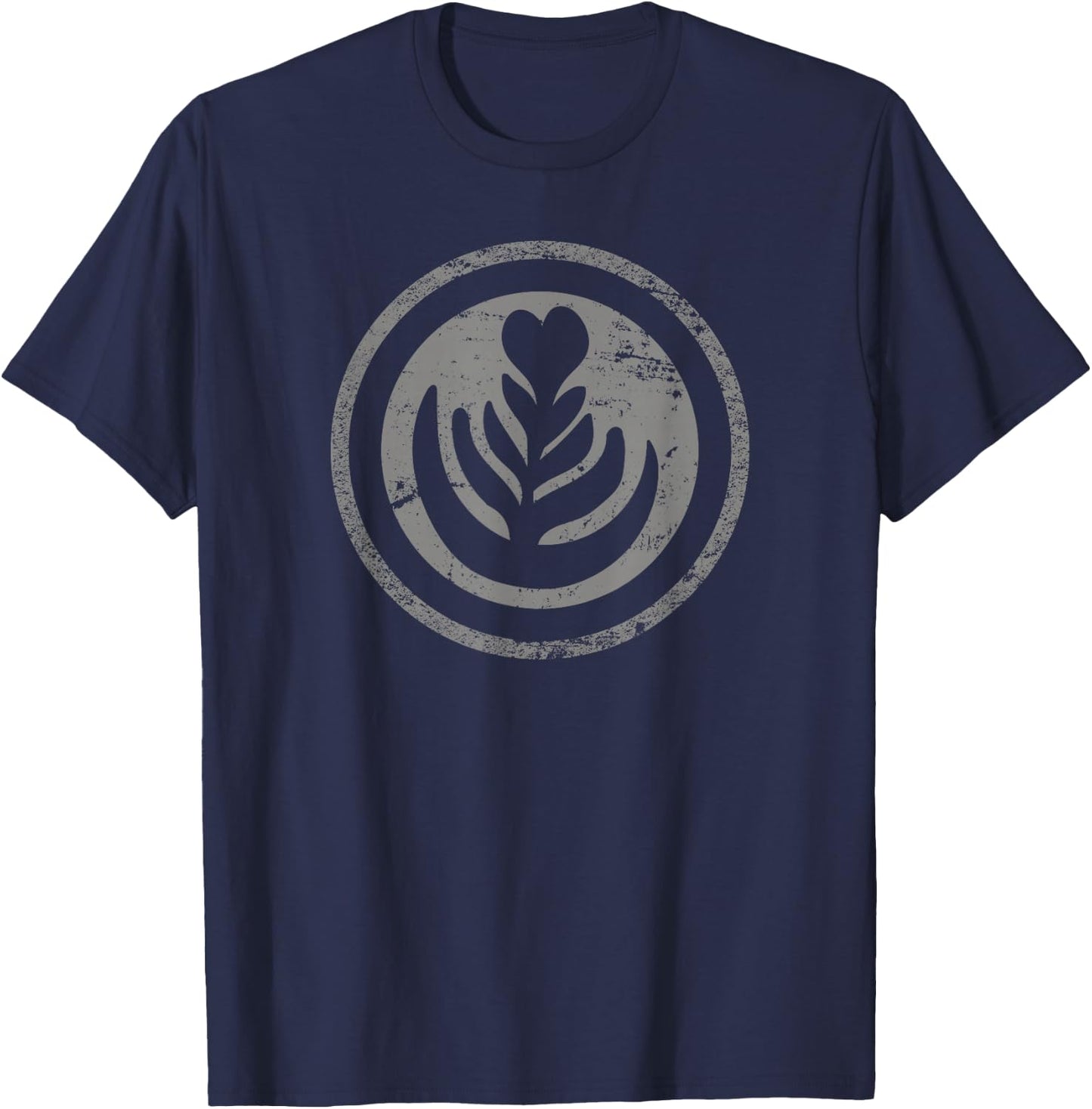 Vintage Latte Art, Funny Barista T-Shirt - T-Shirt | Navy