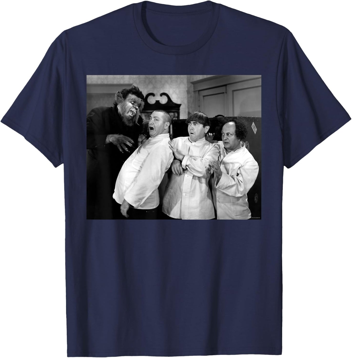 The Three Stooges – Idle Roomers Wolf Man T-Shirt - T-Shirt | Navy